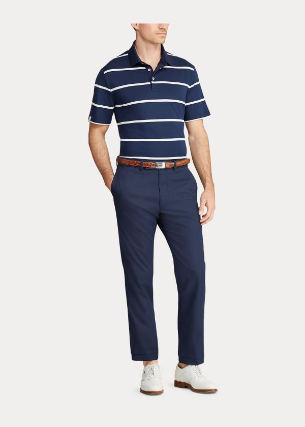 Koszulki Polo Ralph Lauren Classic Fit Tech Piqu? Polo Męskie Granatowe Białe | BTYY0140