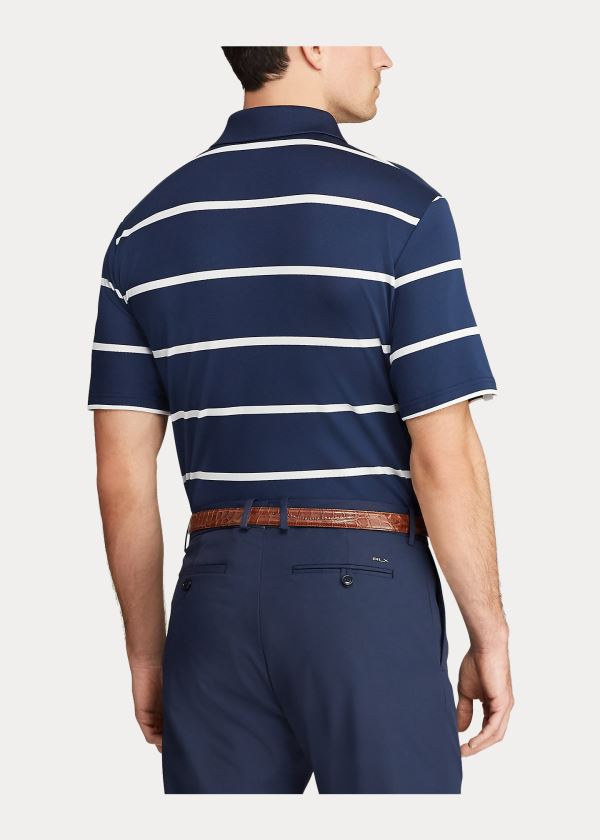 Koszulki Polo Ralph Lauren Classic Fit Tech Piqu? Polo Męskie Granatowe Białe | BTYY0140