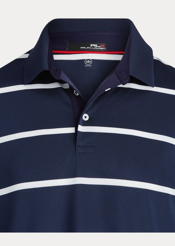 Koszulki Polo Ralph Lauren Classic Fit Tech Piqu? Polo Męskie Granatowe Białe | BTYY0140