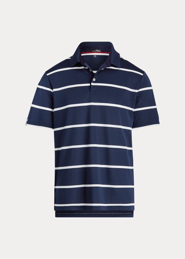 Koszulki Polo Ralph Lauren Classic Fit Tech Piqu? Polo Męskie Granatowe Białe | BTYY0140