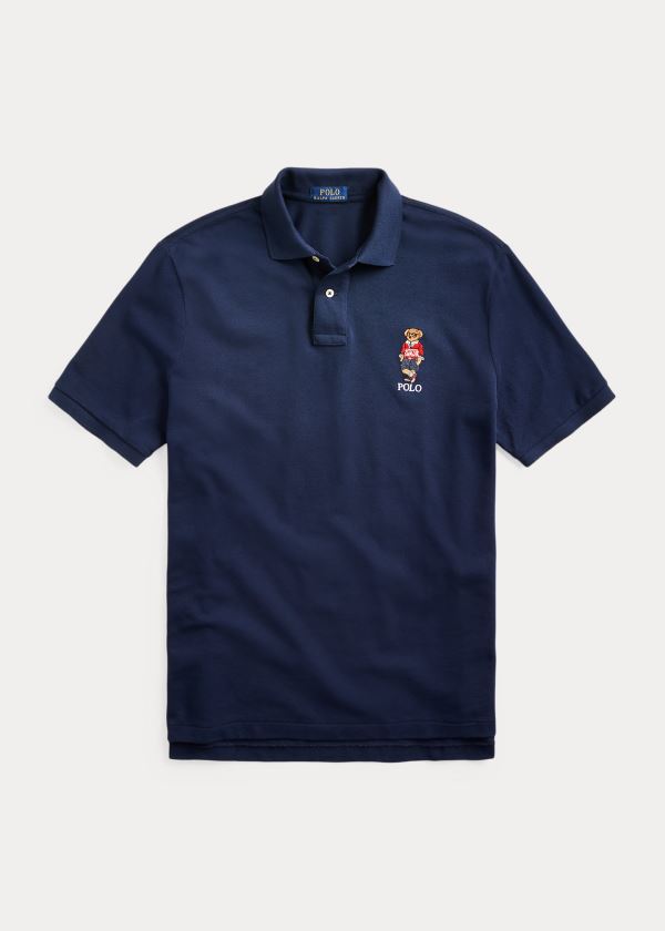 Koszulki Polo Ralph Lauren Classic Polo Sport Bear Polo Męskie Granatowe | CMSM5427