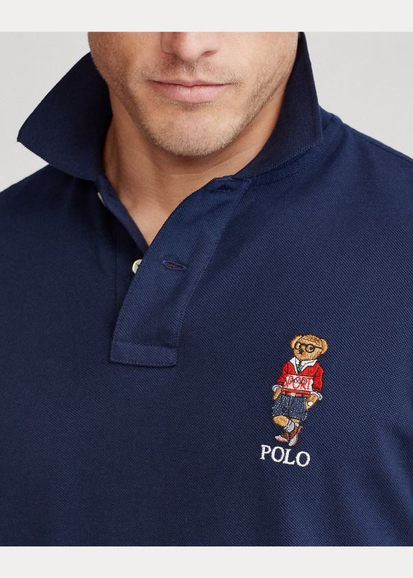 Koszulki Polo Ralph Lauren Classic Polo Sport Bear Polo Męskie Granatowe | CMSM5427