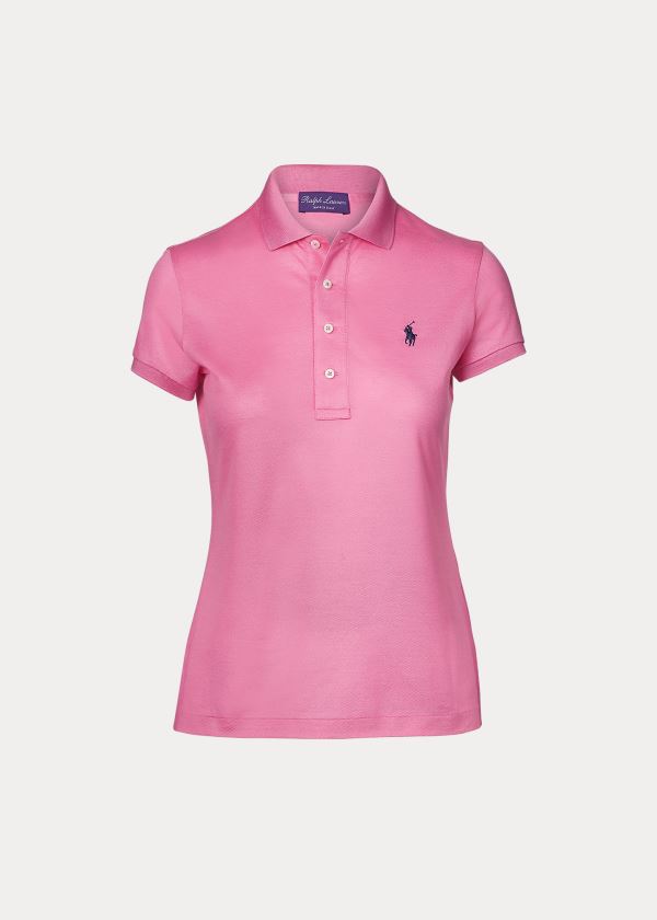 Koszulki Polo Ralph Lauren Cotton Piqu?? Polo Shirt Damskie Głęboka Różowe | KTPW7566