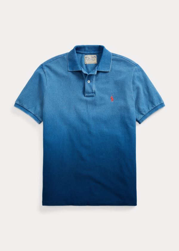 Koszulki Polo Ralph Lauren Custom Slim Fit Indigo Polo Męskie Indygo Niebieskie | TJHA9906