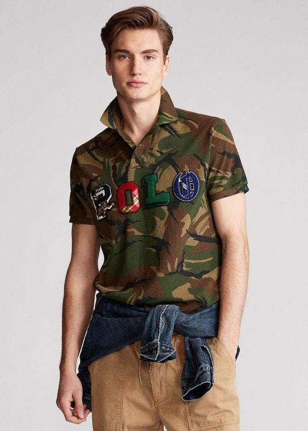 Koszulki Polo Ralph Lauren Custom Slim Fit Camo Polo Męskie Camo | OZCT9684