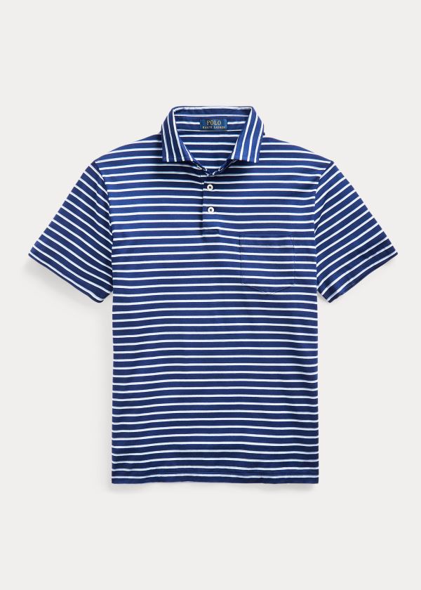 Koszulki Polo Ralph Lauren Custom Slim Fit Jersey Polo Męskie Królewski Niebieski Niebieskie Kolorowe | WGCV7267