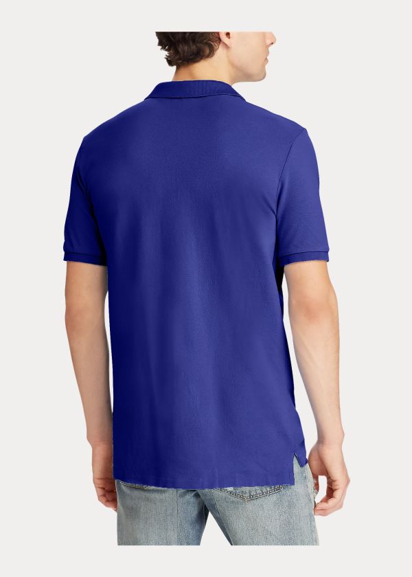 Koszulki Polo Ralph Lauren Custom Slim Fit Mesh Polo Męskie Królewski Niebieski Niebieskie | WSIC7909