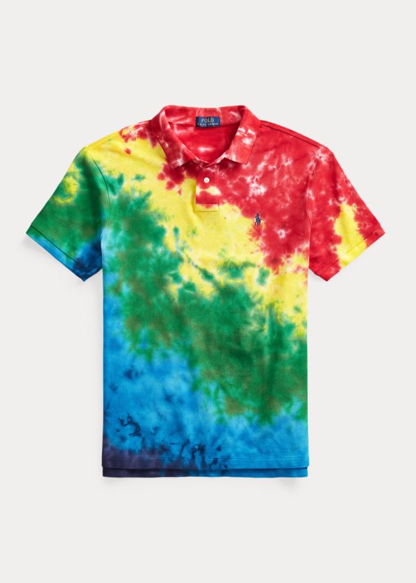 Koszulki Polo Ralph Lauren Custom Slim Fit Tie-Dye Polo Męskie Kolorowe | RGPE3273