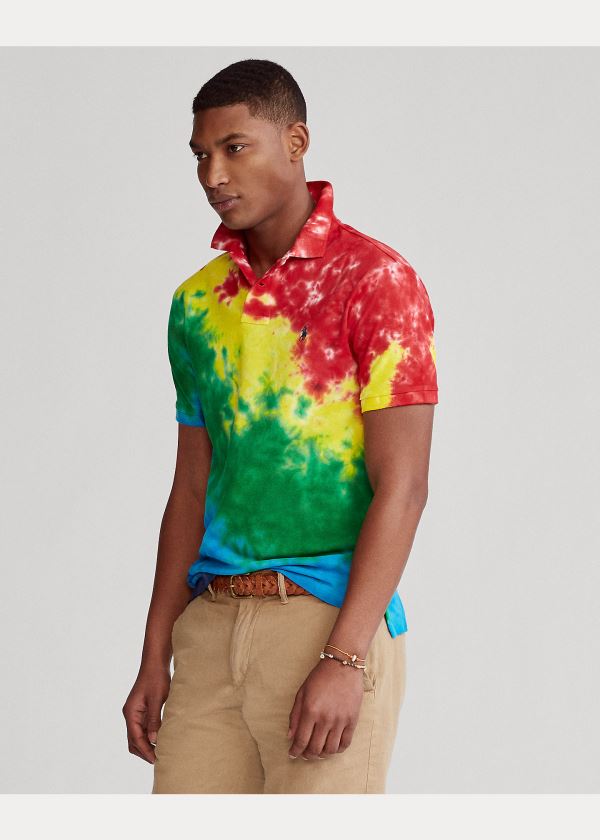 Koszulki Polo Ralph Lauren Custom Slim Fit Tie-Dye Polo Męskie Kolorowe | RGPE3273