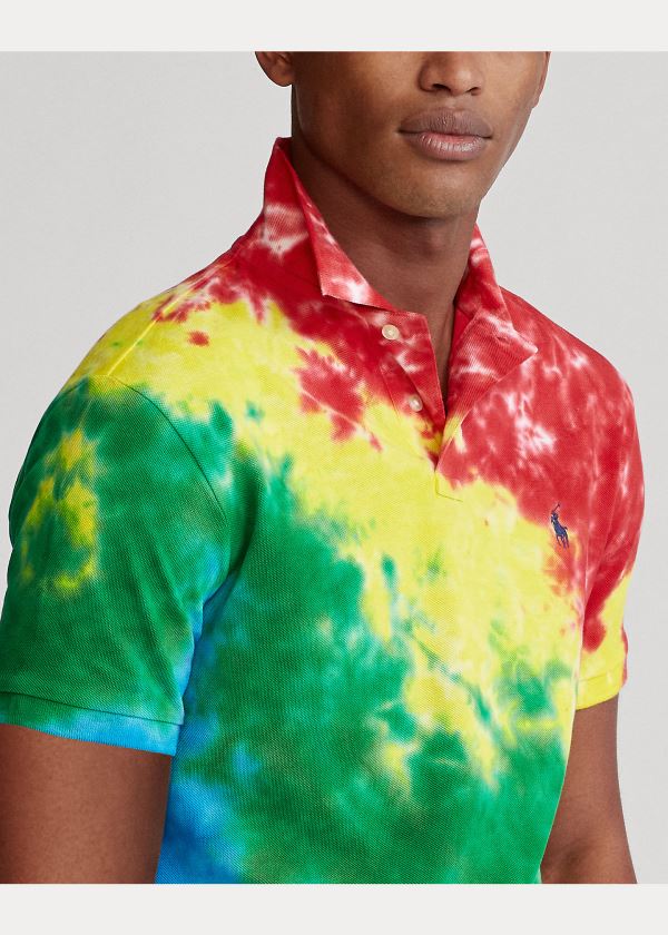 Koszulki Polo Ralph Lauren Custom Slim Fit Tie-Dye Polo Męskie Kolorowe | RGPE3273