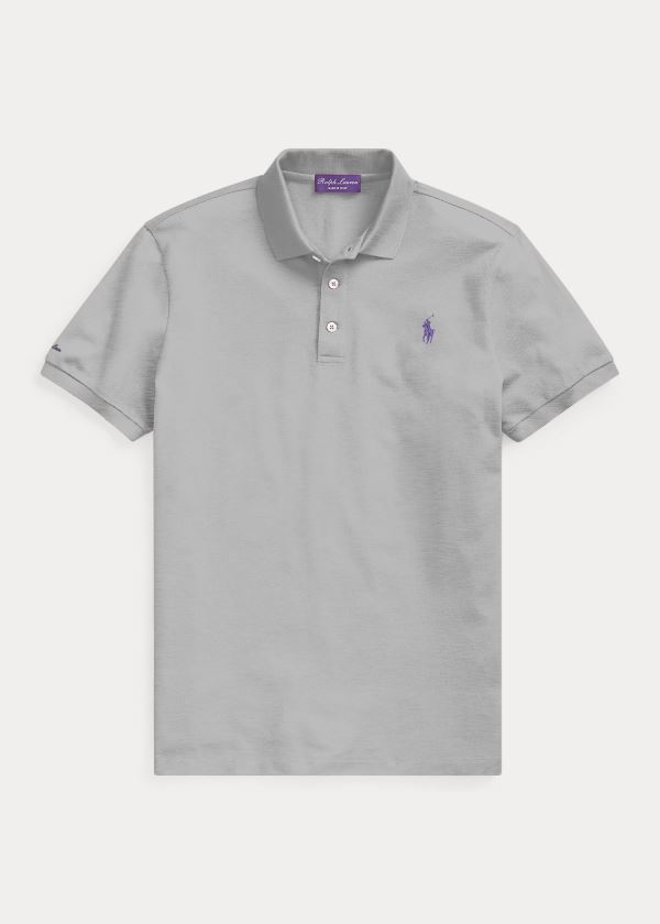 Koszulki Polo Ralph Lauren Custom Slim Fit Piqu? Polo Męskie Głęboka Szare | YJSY1124