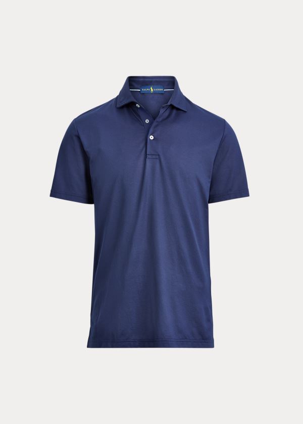 Koszulki Polo Ralph Lauren Custom Slim Performance Polo Męskie Granatowe | GCMZ9676