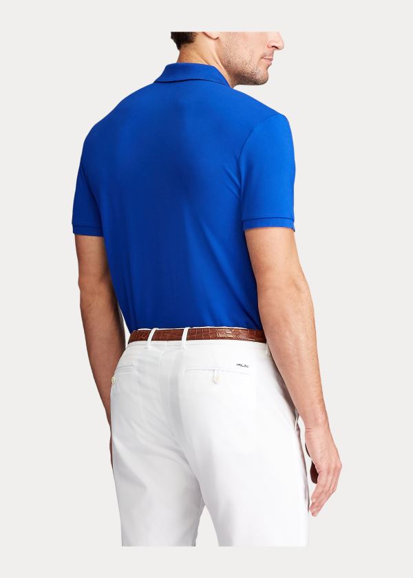 Koszulki Polo Ralph Lauren Custom Slim Performance Polo Męskie Królewski Niebieski Niebieskie | EUSE5778