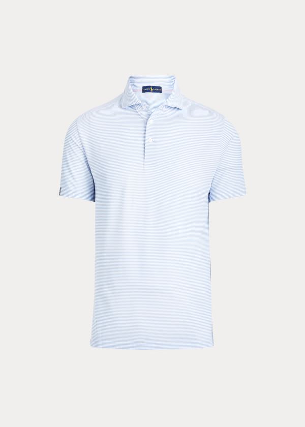 Koszulki Polo Ralph Lauren Custom Slim Performance Polo Męskie Niebieskie Białe | SECT4134