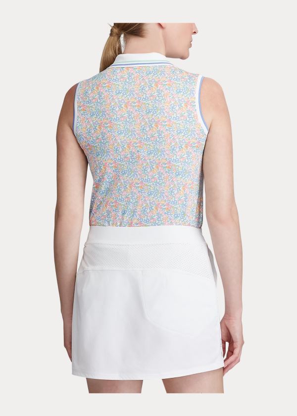 Koszulki Polo Ralph Lauren Floral Sleeveless Golf Polo Damskie Kolorowe | QLOH0762