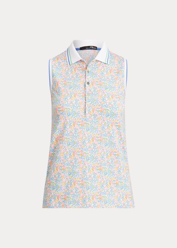 Koszulki Polo Ralph Lauren Floral Sleeveless Golf Polo Damskie Kolorowe | QLOH0762