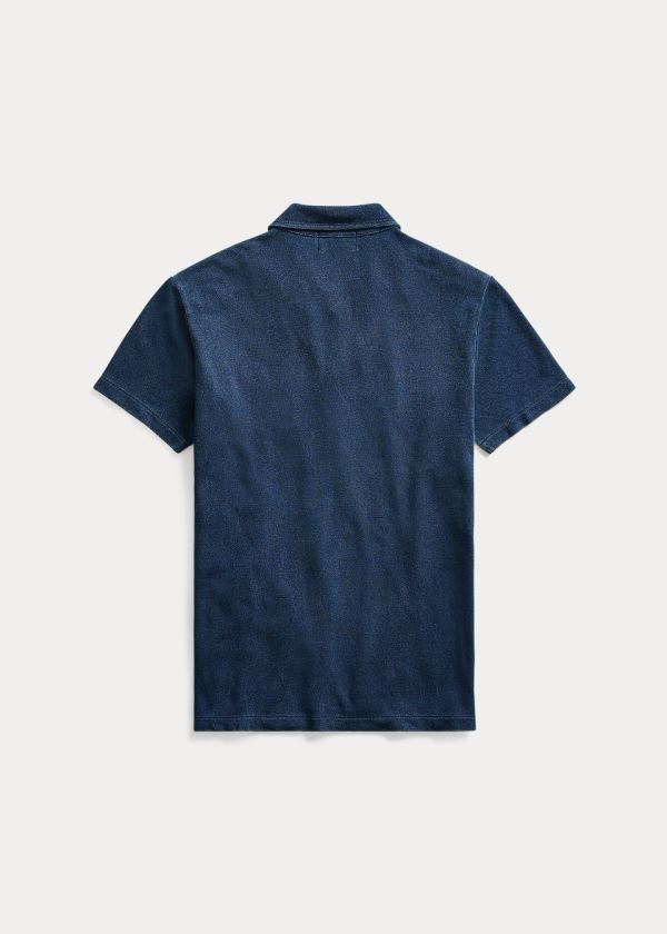 Koszulki Polo Ralph Lauren Indigo Cotton Pocket Polo Męskie Niebieskie Niebieskie | ZDOY8766