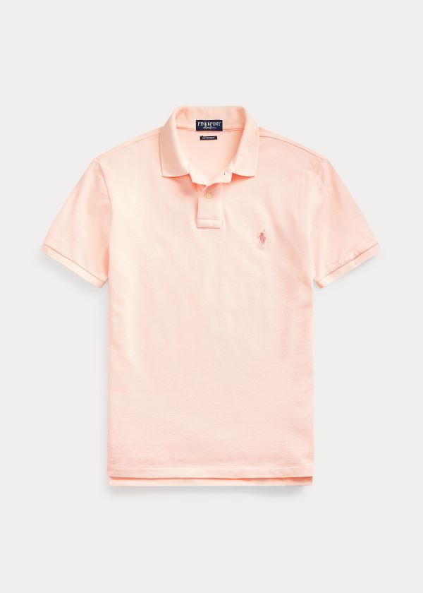 Koszulki Polo Ralph Lauren Pink Pony Custom Slim Fit Polo Męskie Różowe | VVRC0157