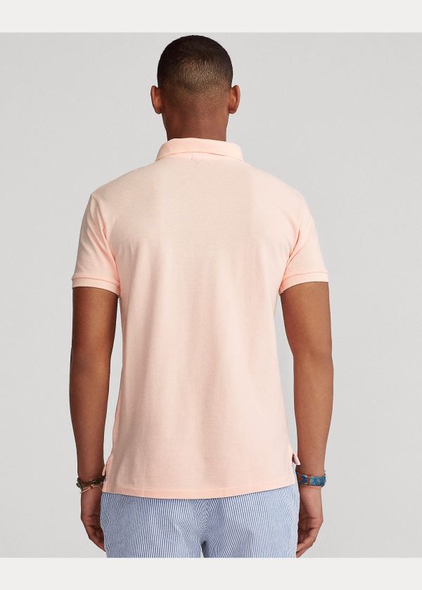 Koszulki Polo Ralph Lauren Pink Pony Custom Slim Fit Polo Męskie Różowe | VVRC0157