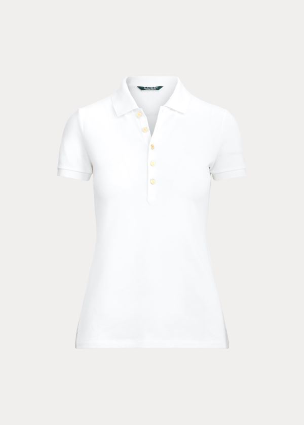 Koszulki Polo Ralph Lauren Piqu? Polo Shirt Damskie Białe | OZXN2518