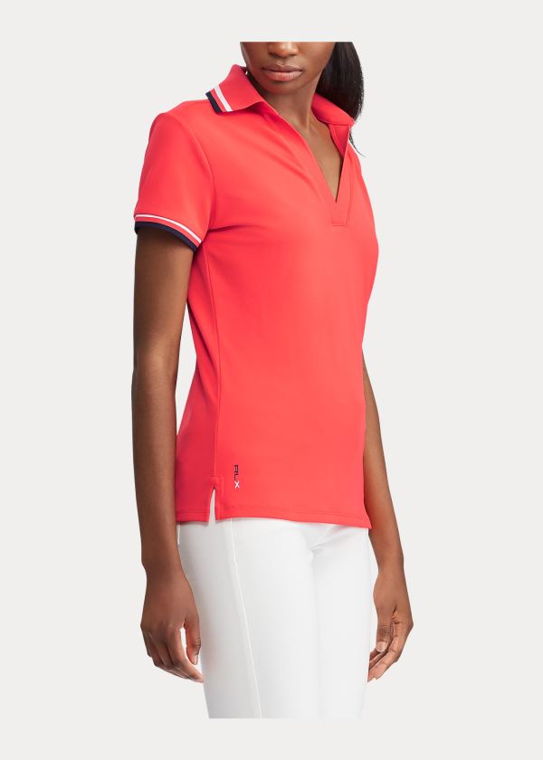 Koszulki Polo Ralph Lauren Piqu? Short-Sleeve Golf Shirt Damskie Czerwone | TIMR7789