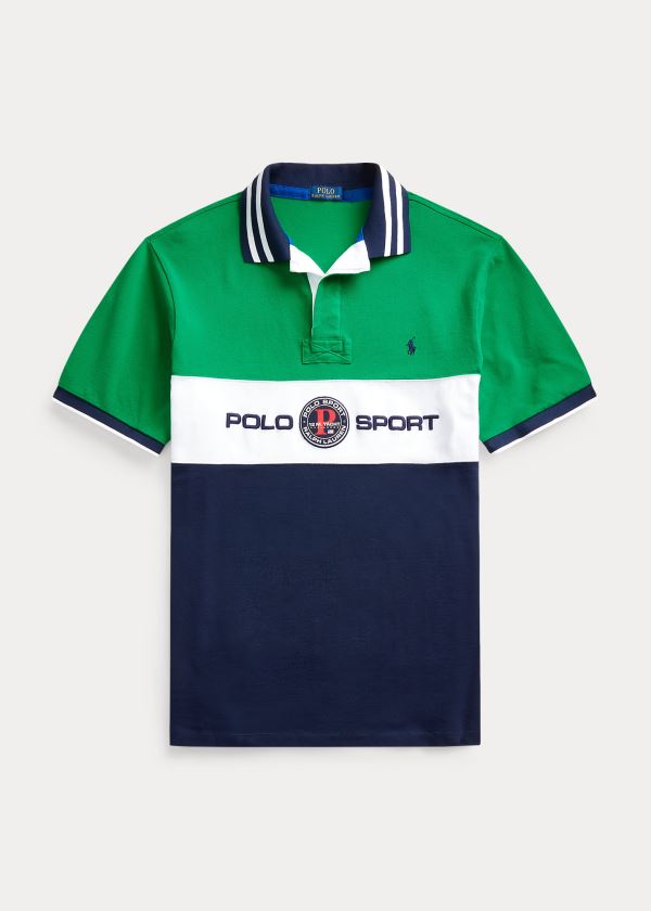 Koszulki Polo Ralph Lauren Polo Sport Mesh Polo Shirt Męskie Zielone Kolorowe | CFYW7322