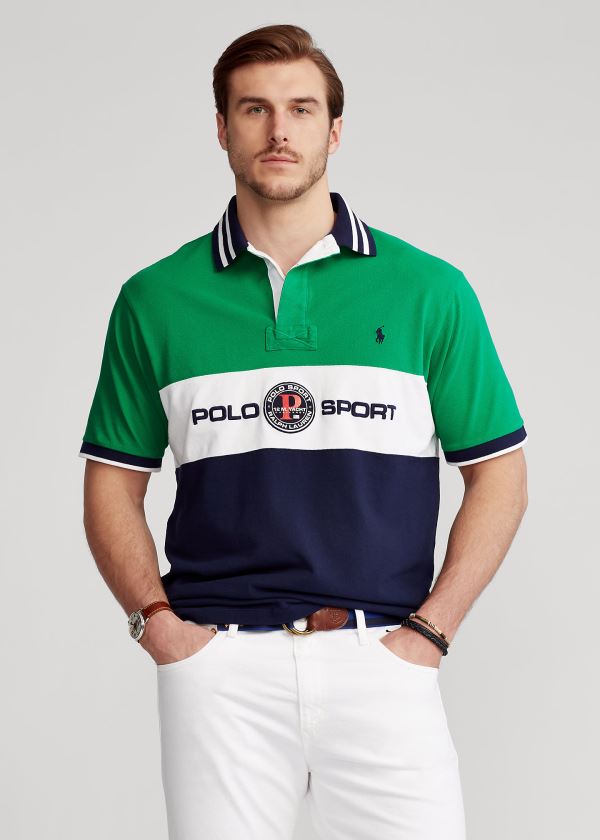 Koszulki Polo Ralph Lauren Polo Sport Mesh Polo Shirt Męskie Zielone Kolorowe | CFYW7322