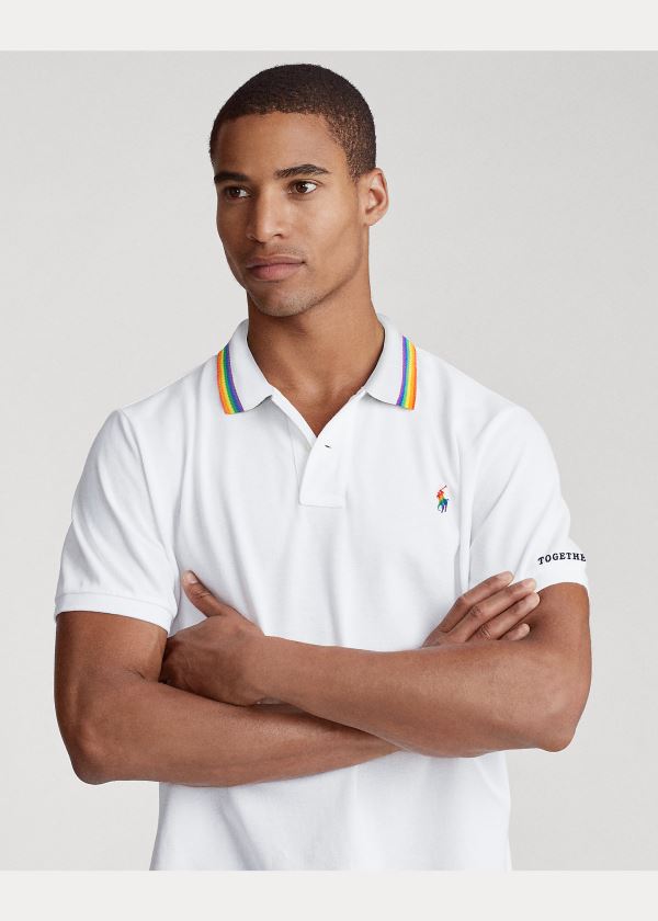 Koszulki Polo Ralph Lauren Pride Polo Shirt Męskie Białe | UYJD4064