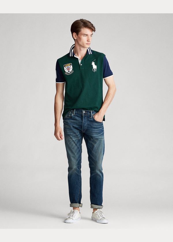 Koszulki Polo Ralph Lauren Rowing-Crest Big Pony Polo Shirt - All Fits Męskie Zielone Granatowe | CWZI3320