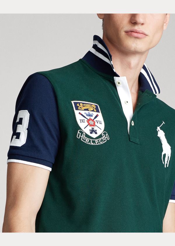 Koszulki Polo Ralph Lauren Rowing-Crest Big Pony Polo Shirt - All Fits Męskie Zielone Granatowe | CWZI3320