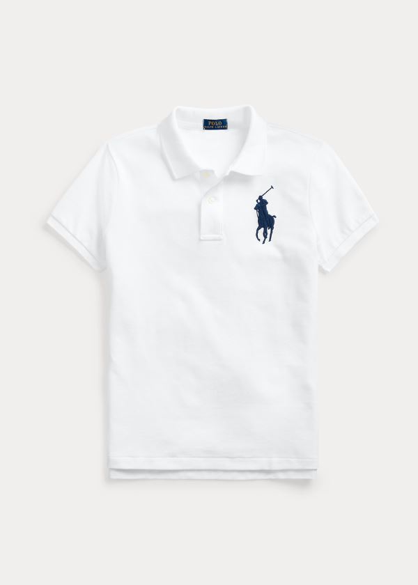 Koszulki Polo Ralph Lauren Skinny Fit Big Pony Polo Shirt Damskie Białe Granatowe | BVVI1332