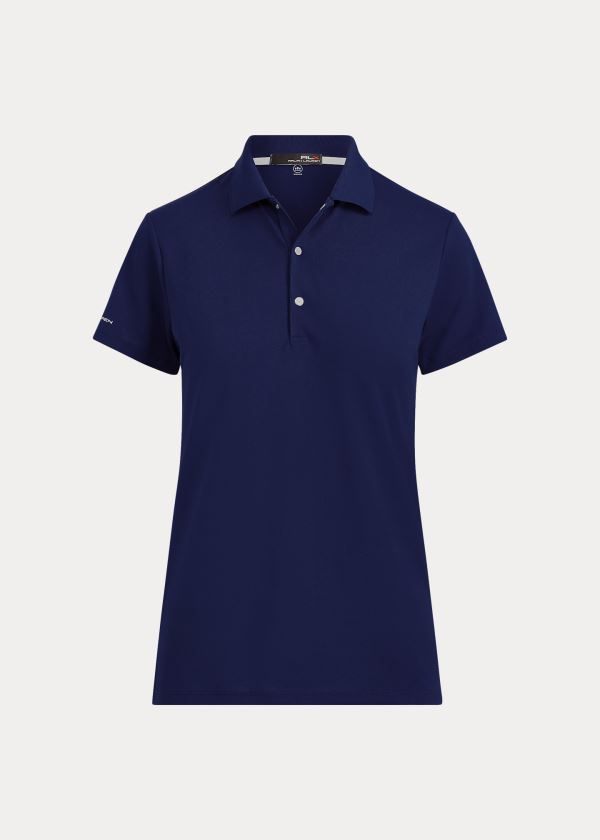 Koszulki Polo Ralph Lauren Slim Fit Tech Pique Golf Polo Damskie Granatowe | RINY8308