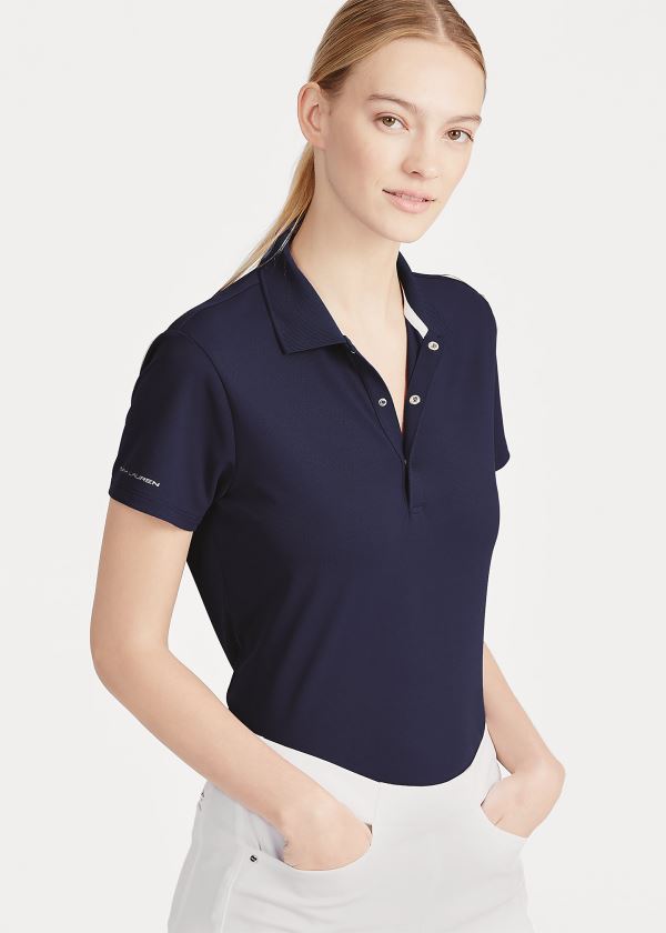 Koszulki Polo Ralph Lauren Slim Fit Tech Pique Golf Polo Damskie Granatowe | RINY8308