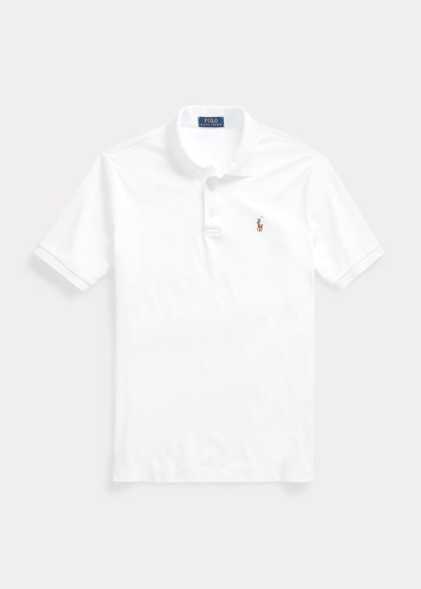 Koszulki Polo Ralph Lauren Soft Cotton Polo Shirt - All Fits Męskie Białe | TUNG8713