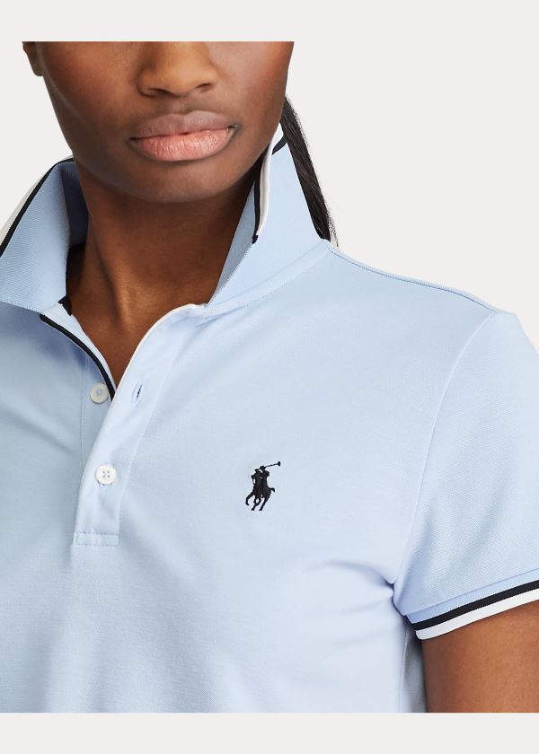 Koszulki Polo Ralph Lauren Tailored Fit Golf Polo Shirt Damskie Niebieskie | SNGK4037