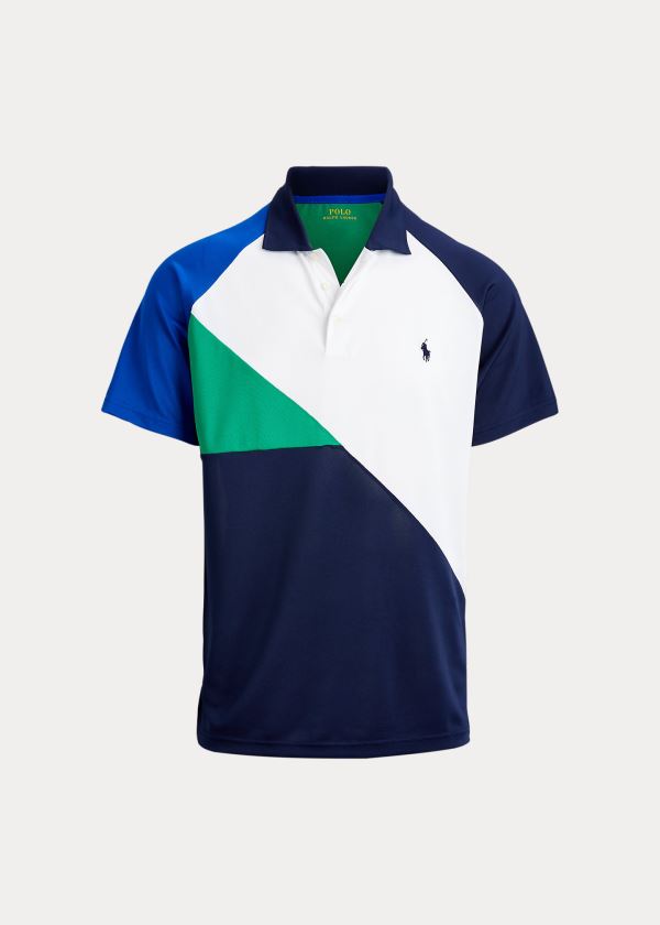 Koszulki Polo Ralph Lauren Tech Piqu? Polo Shirt Męskie Granatowe Kolorowe | FXPK8513