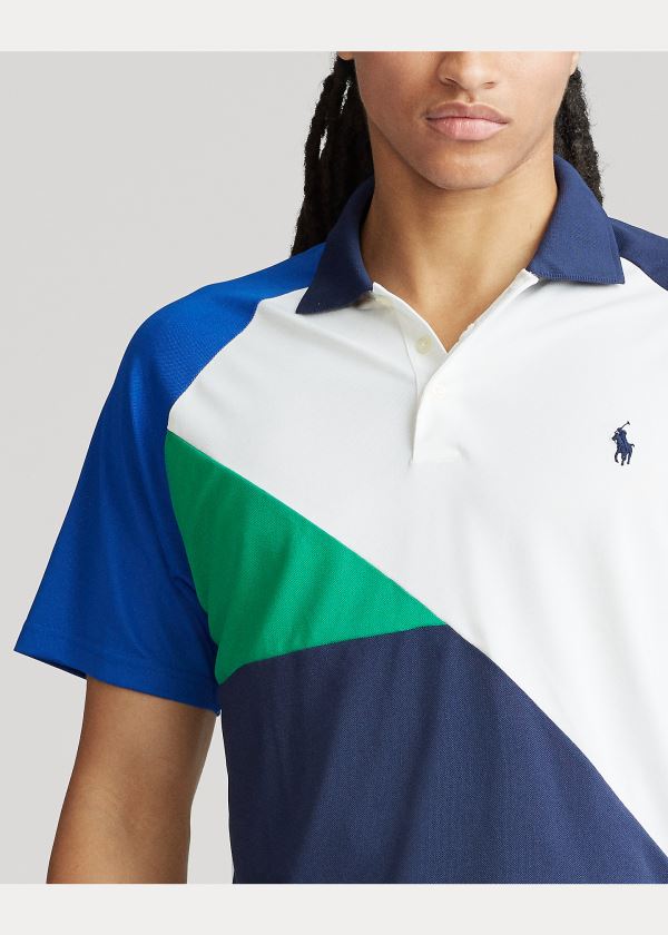 Koszulki Polo Ralph Lauren Tech Piqu? Polo Shirt Męskie Granatowe Kolorowe | FXPK8513