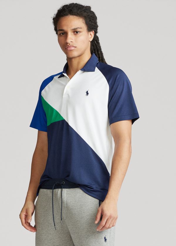 Koszulki Polo Ralph Lauren Tech Piqu? Polo Shirt Męskie Granatowe Kolorowe | FXPK8513