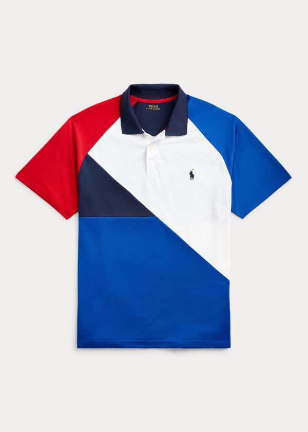 Koszulki Polo Ralph Lauren Tech Piqu? Polo Shirt Męskie Niebieskie Królewski Niebieski Kolorowe | DZNL4820