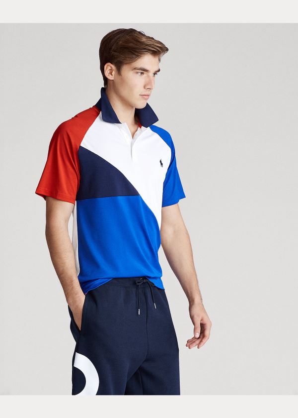 Koszulki Polo Ralph Lauren Tech Piqu? Polo Shirt Męskie Niebieskie Królewski Niebieski Kolorowe | DZNL4820