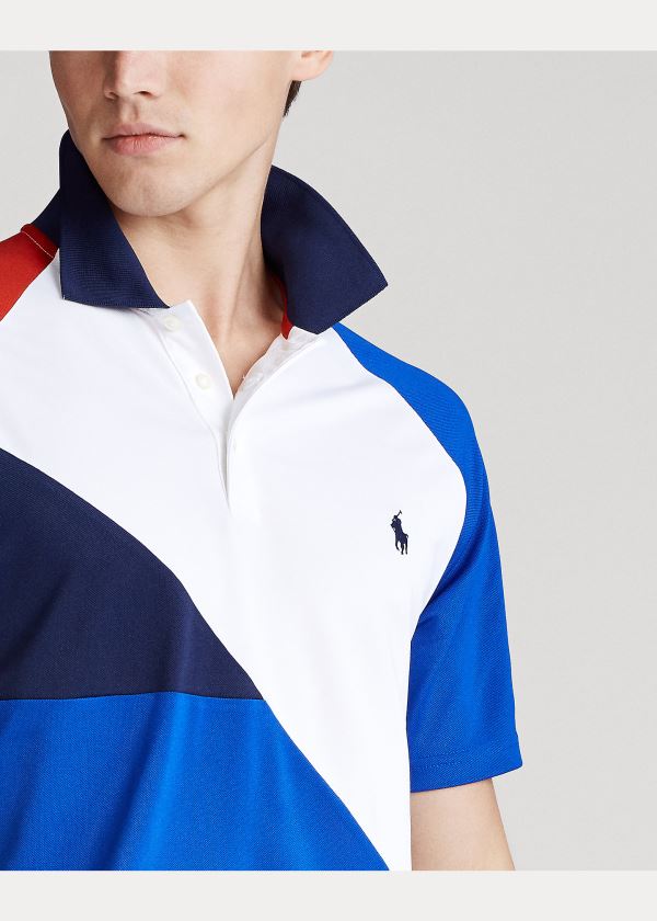 Koszulki Polo Ralph Lauren Tech Piqu? Polo Shirt Męskie Niebieskie Królewski Niebieski Kolorowe | DZNL4820