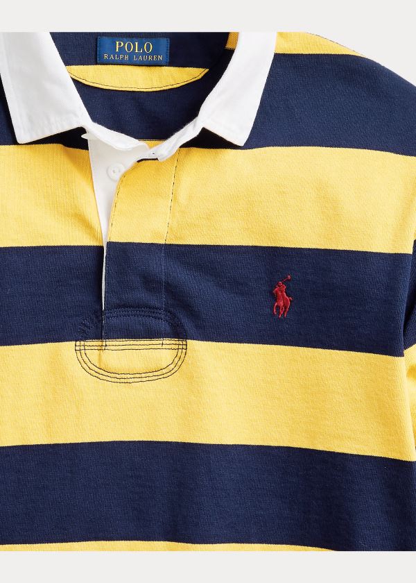 Koszulki Polo Ralph Lauren The Iconic Rugby Shirt Męskie Granatowe Złote | KDMY7681