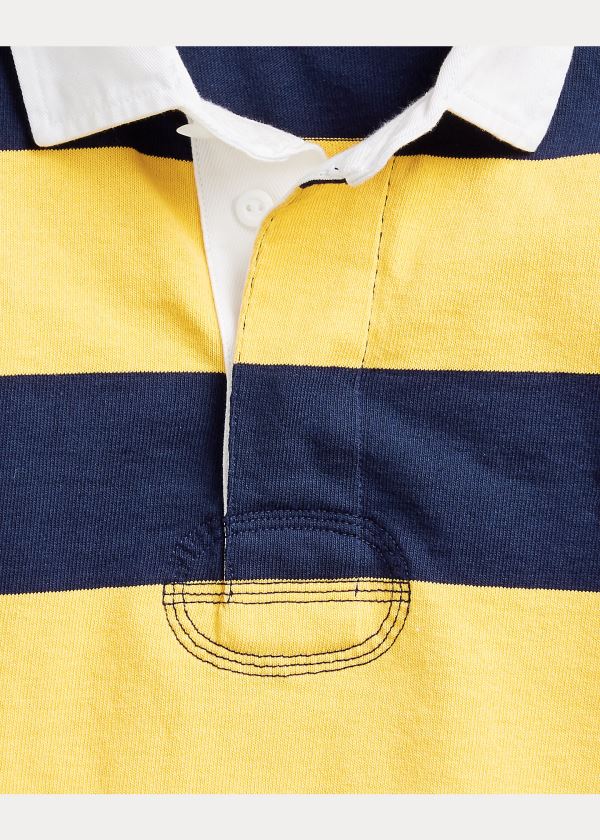 Koszulki Polo Ralph Lauren The Iconic Rugby Shirt Męskie Granatowe Złote | KDMY7681