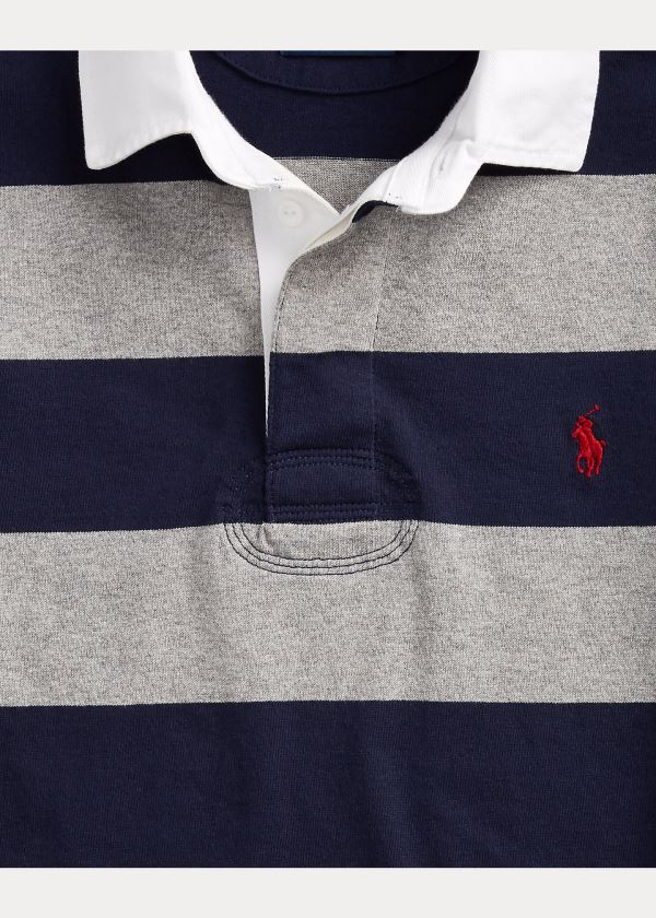 Koszulki Polo Ralph Lauren The Iconic Rugby Shirt Męskie Szare Granatowe | PJFL9731