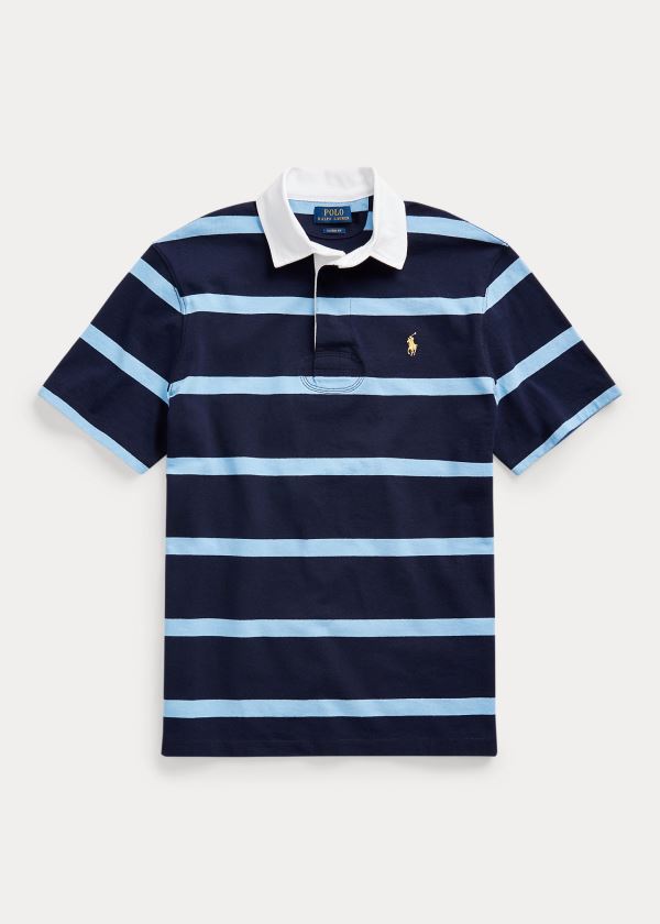 Koszulki Polo Ralph Lauren The Iconic Rugby Shirt Męskie Granatowe Niebieskie | XFMV6923