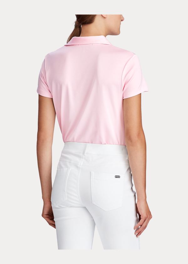 Koszulki Polo Ralph Lauren Two-Tone Mesh Golf Polo Damskie Różowe Białe | NSKS9110