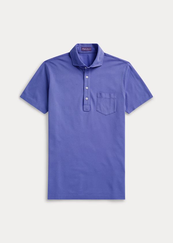 Koszulki Polo Ralph Lauren Washed Piqu? Polo Shirt Męskie Fioletowe | LUMB8327