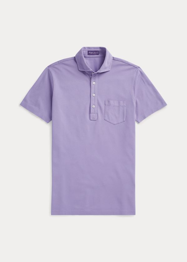 Koszulki Polo Ralph Lauren Washed Piqu? Polo Shirt Męskie Fioletowe | CIYI3168