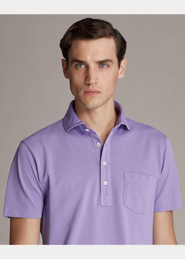 Koszulki Polo Ralph Lauren Washed Piqu? Polo Shirt Męskie Fioletowe | CIYI3168