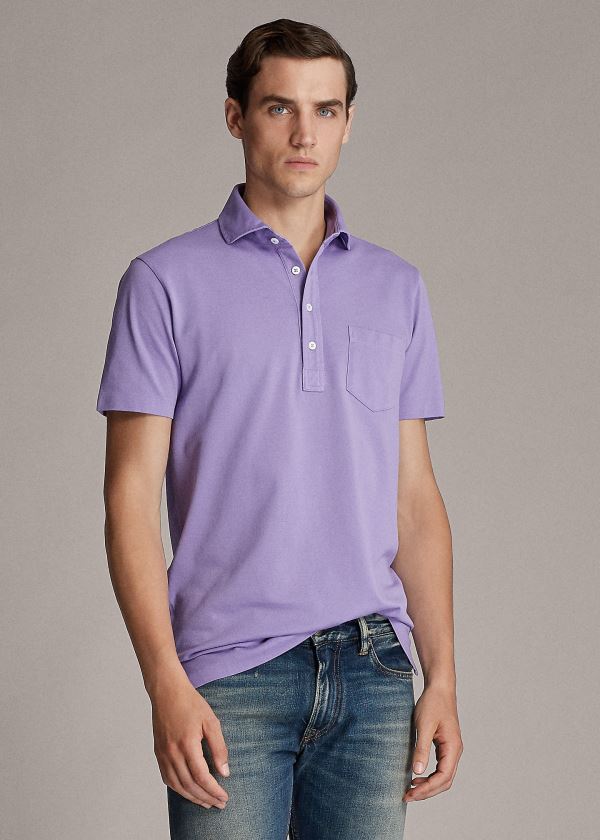 Koszulki Polo Ralph Lauren Washed Piqu? Polo Shirt Męskie Fioletowe | CIYI3168